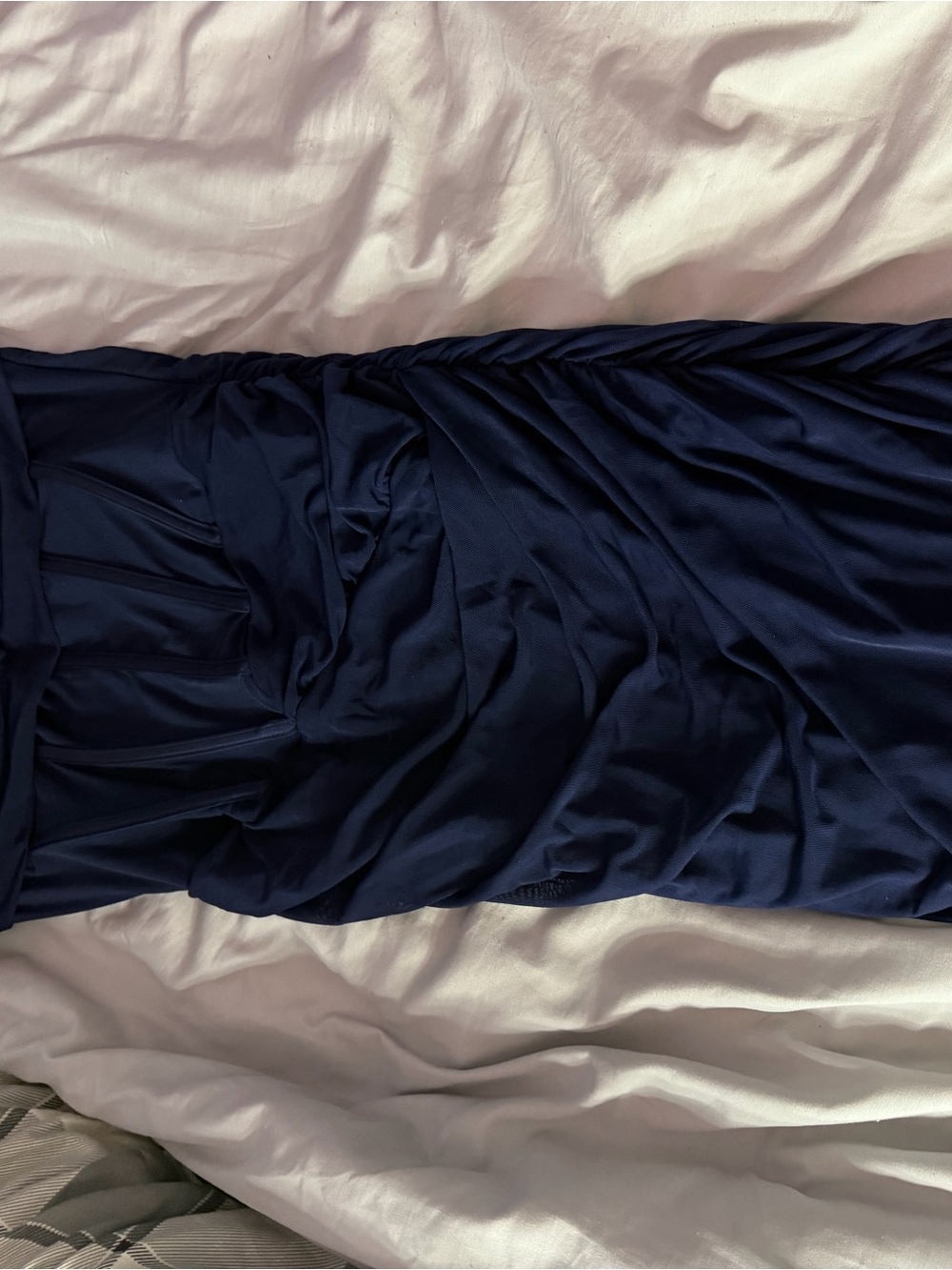 Windsor Navy Strapless Ruched Chemise